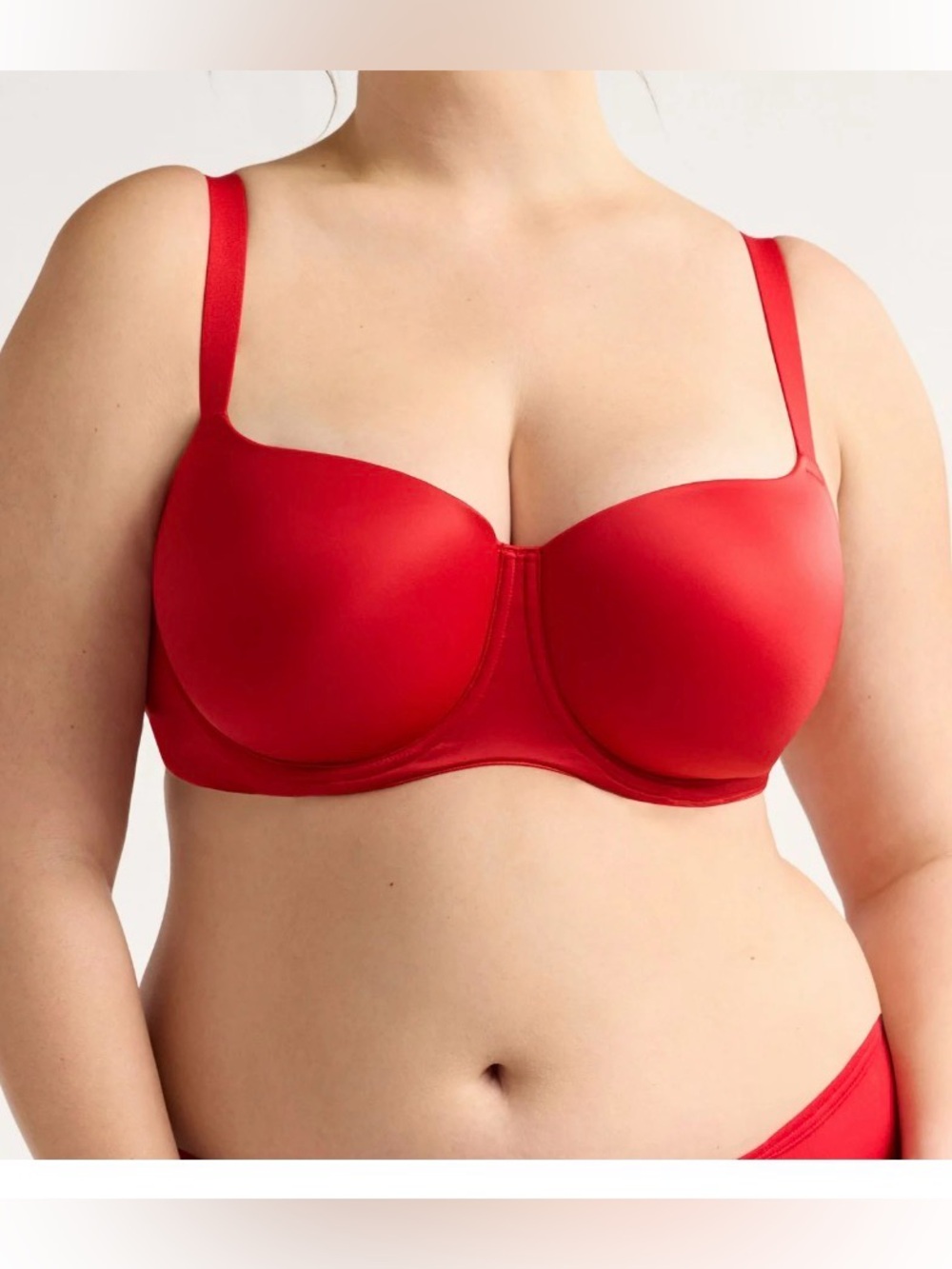 Joyspun 44DD Smooth Balconette Vibrant Red Bra, Underwire
